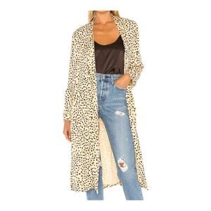 Cupcakes and Cashmere Arianne Leo Dot Cheetah Print Duster Coat Women's XS